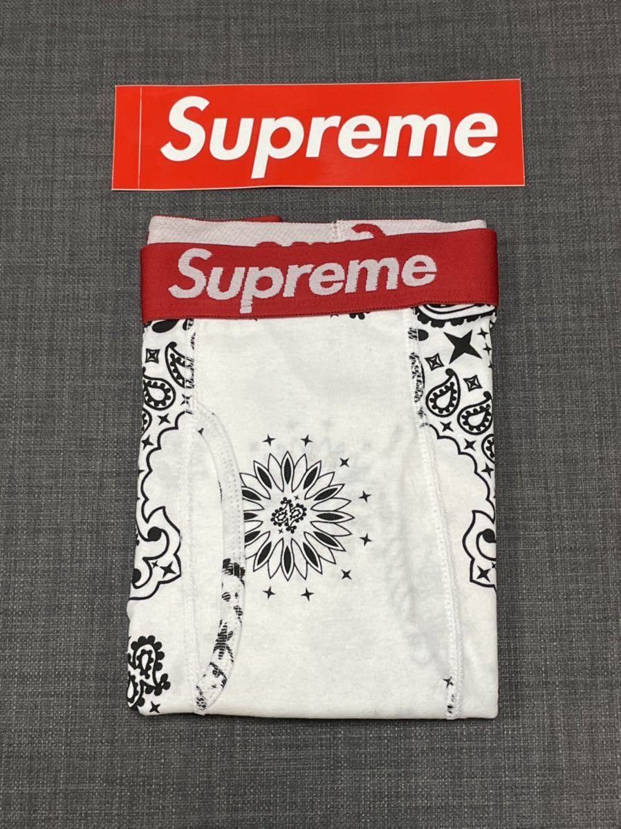 送料無料 S 白 Supreme Hanes Bandana Boxer Briefs White シュプリーム ヘインズ ボクサーパンツ バンダナ 1枚 バラ売り 22FW 新品未使用_画像2