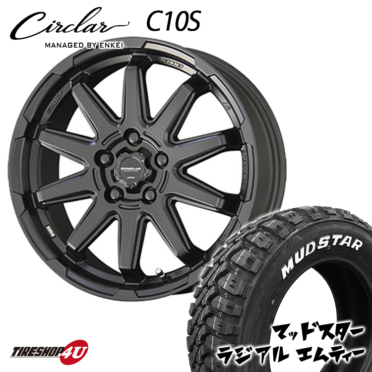 4本セット KYOHO ENKEI サーキュラー C10S 17x7.0J 5/114.3 +38 マットブラック MUDSTAR RADIAL M/T 245/65R17 ハリアー RAV4 など_画像1