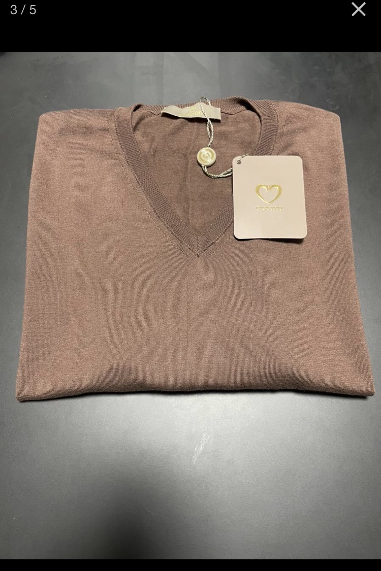 新品 未使用 Cruciani クルチアーニ 50 ニット ブラウン ベージュ