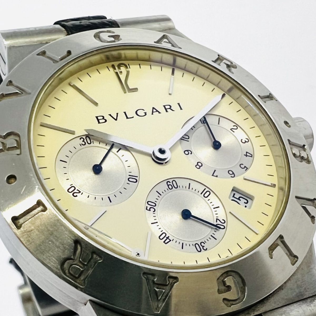 F911-O18-803◎【電池交換済み/稼働】 BVLGARI ブルガリ ディアゴノ スポーツ CH35S クロノグラフ デイト メンズ クォーツ 箱付き ④_画像4