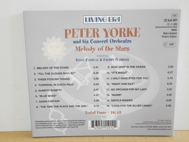 ★Peter Yorke / Melody of the Stars ★CD_画像2