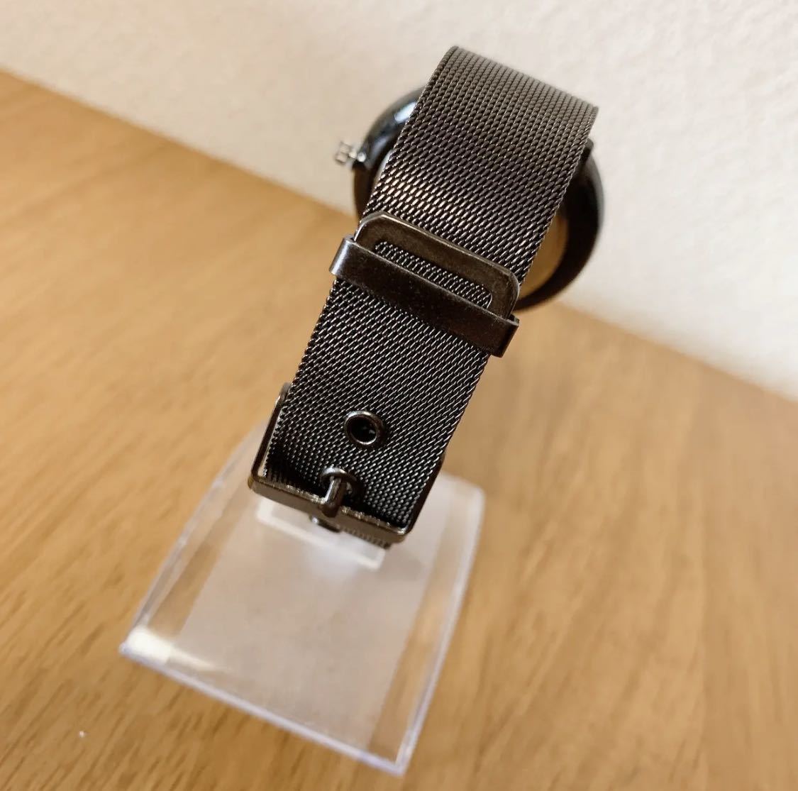 腕時計 男性 超薄型 ステンレス鋼 ステンレスベルト クォーツ腕時計 ブラック_画像6