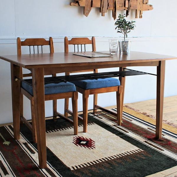 [ free shipping ( one part except ) new goods unused ]597+GE1minti purity × Denim Vintage style dining table 5 point set ( inspection exhibition goods outlet exhibition liquidation goods 