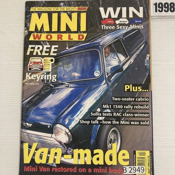 B2949　1998　「MINI WORLD」　ミニワールド　英国　旧車雑誌　英国車　ビンテージ　自動車_画像1