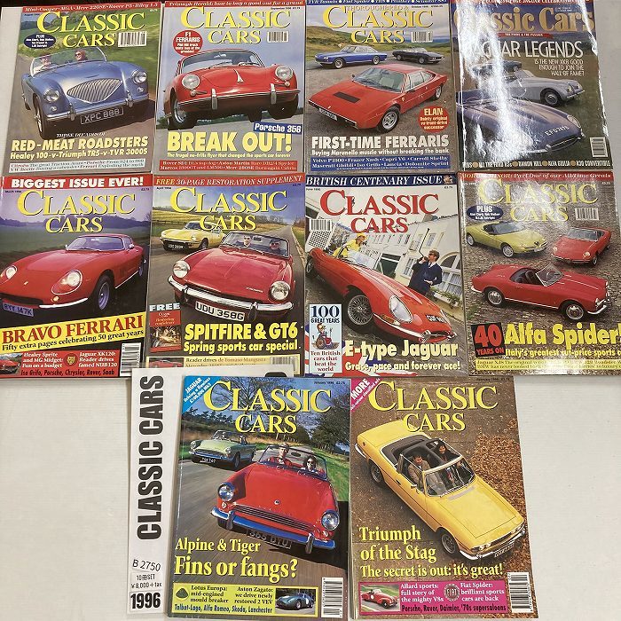 B2750 1996 10冊セット「CLASSIC CARS」クラシックカー 英国 旧車雑誌 ビンテージカー 英国車 ヴィンテージ 自動車