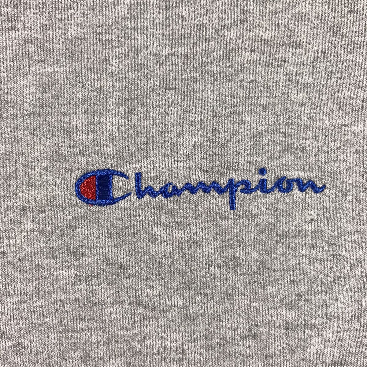 champion チャンピオン スウェットパーカー L 霜降りグレー 刺繍ロゴ ビッグサイズ_画像6