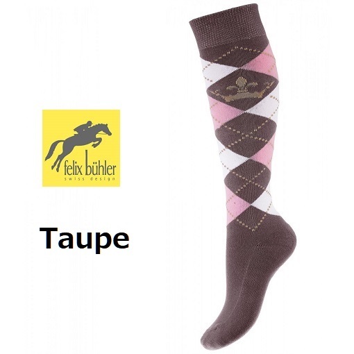 Felix Bhler フェリックス・ビューラー アーガイル　Taupe　ソックス　靴下　乗馬　馬術_画像1