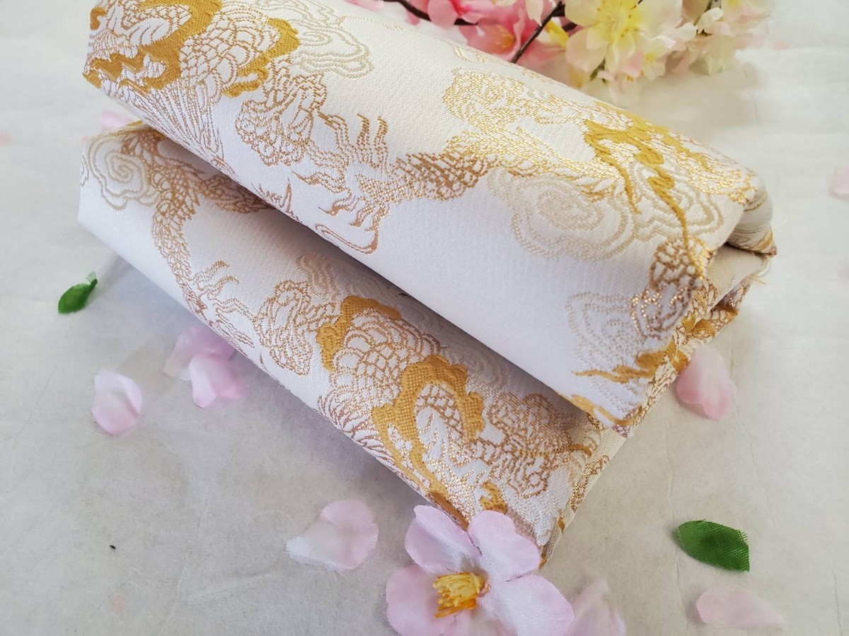 dora様専用 西陣織高級金襴生地 迫龍 白/金 KY-317-1 & 天川さくら 黒/金 KY-253-1