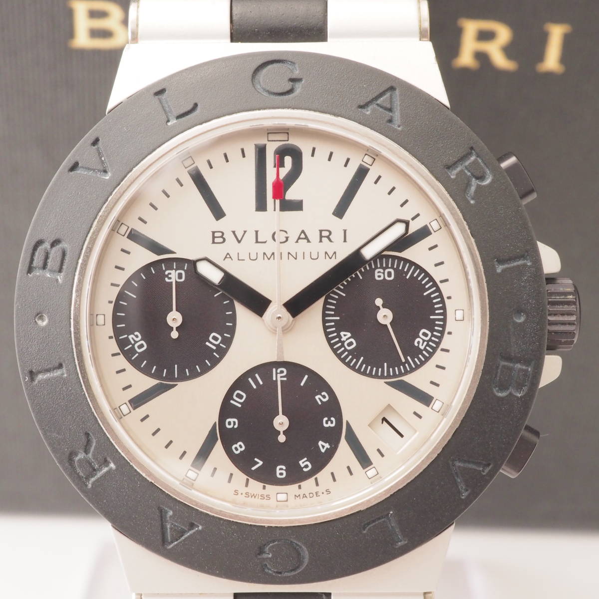 ブルガリ アルミニウム クロノグラフ AC38TA BVLGARI ALUMINUM 37石