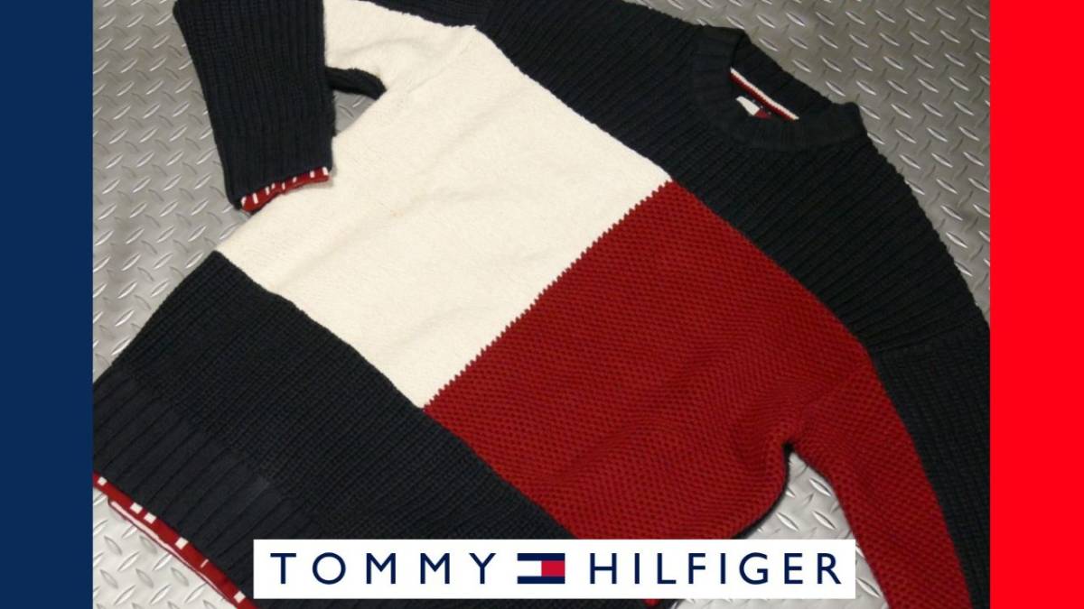 TTM73★秋冬★定価39600円★TOMMY HILFIGER★トミーヒルフィガー★THL FLAG ICON CREWNECK SWEATEW★M★NV_画像1