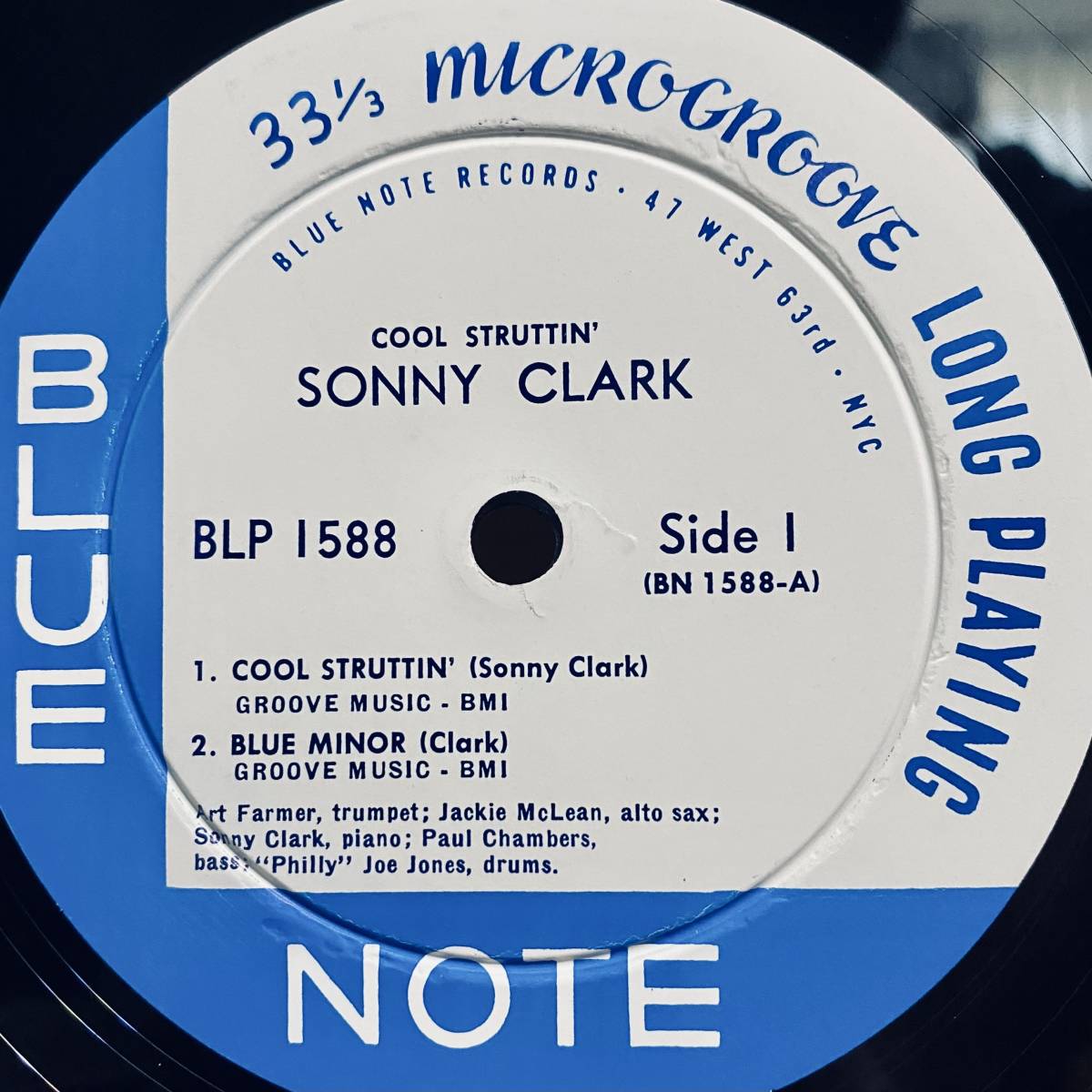 【US盤 深溝 RVG】Sonny Clark / Cool Struttin' BLUE NOTE BLP1588 47 WEST 63rd RVG/DG/No R/No Inc Art Farmer / Jackie McLean_画像3