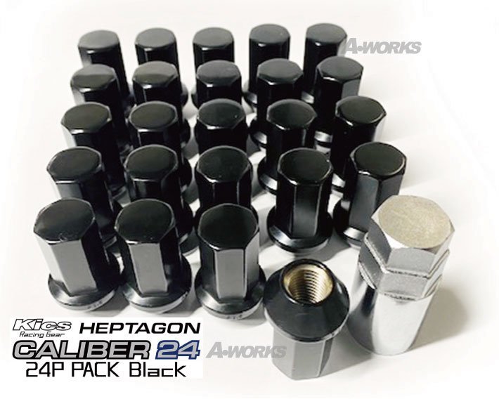 .. industry heptagonkyali bar 24 total length 40mm 6 hole M12XP1.5 black / Toyota Hiace 200 series HPC01K24