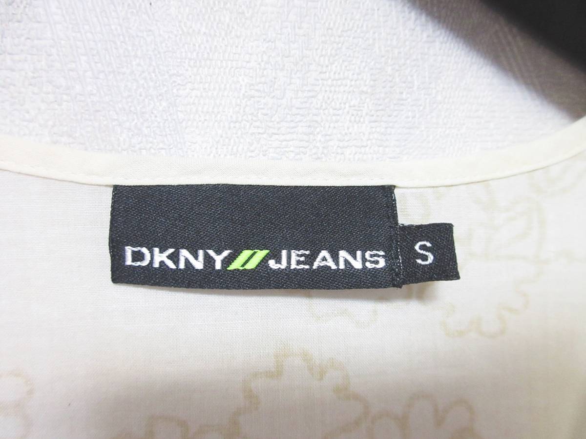 DKNY JEANS ダナキャランニューヨーク カットソー Vネック 半袖 レディース S アイボリー 夏 irmri yg1924_画像2