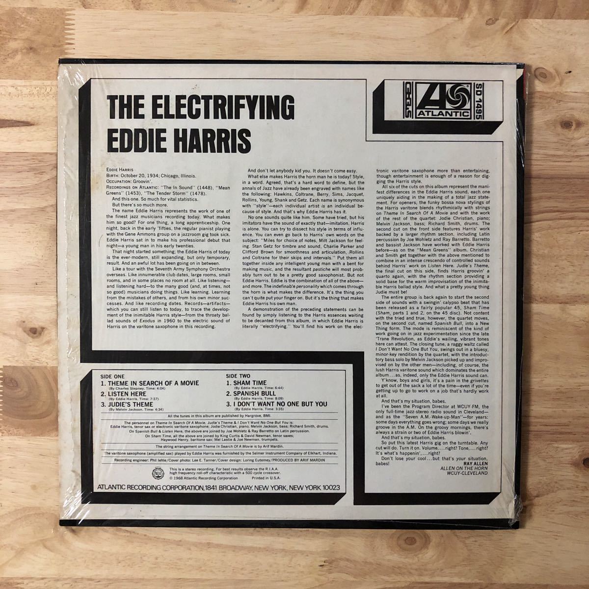 LP EDDIE HARRIS/THE ELECTRIFYING[USオリジナル:初年度'68年PRESS:GREEN/BLUEラベル:シュリンク付:SD 1495:CHARLES STEPNEY作曲のA1収録]_画像2