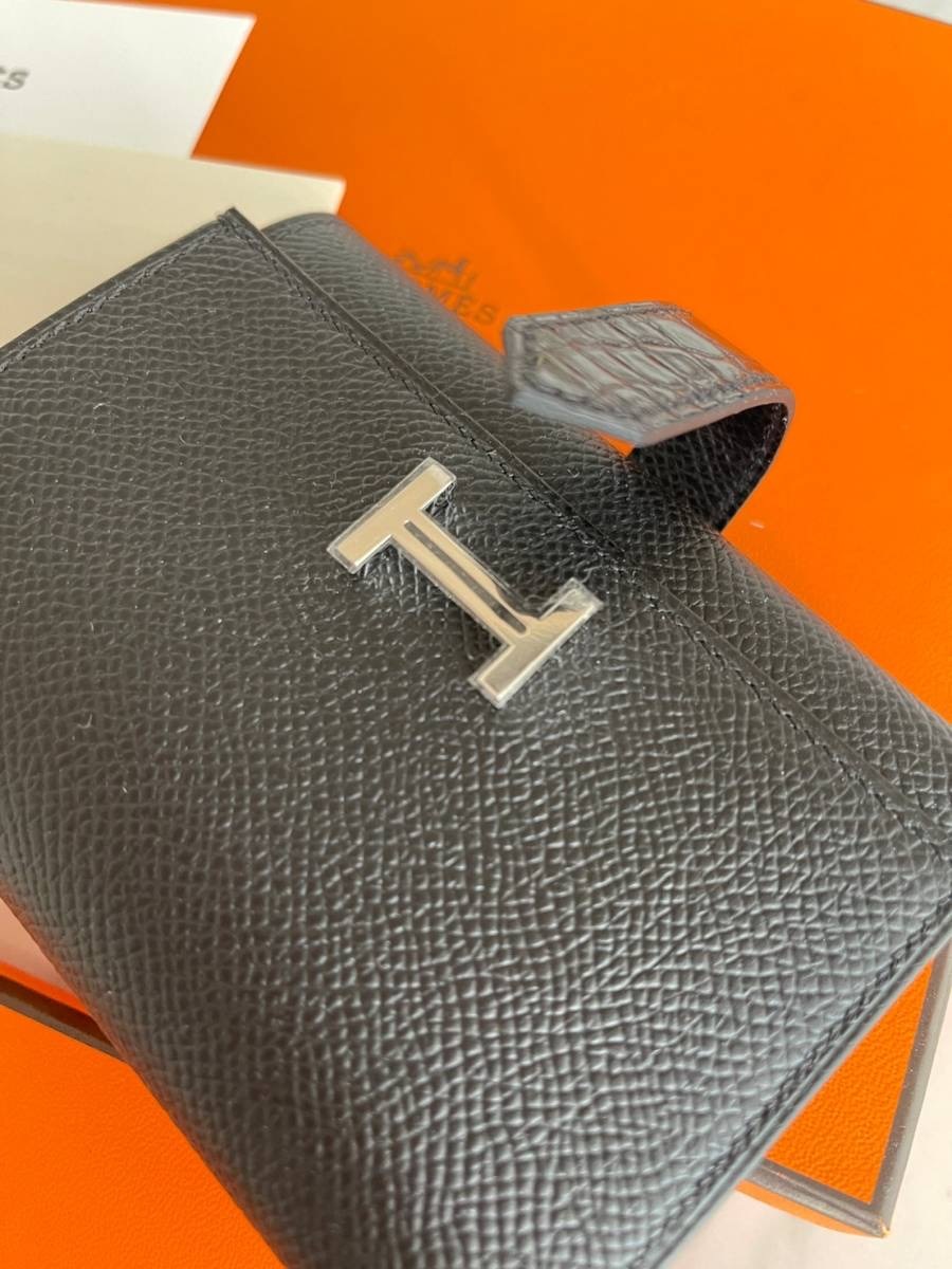 エルメス HERMES ベアン クロコダイル アリゲーター コンビ 財布 コンパクト財布 ミニ財布 Z刻印 希少 新品(未使用品)2022年3月購入 3