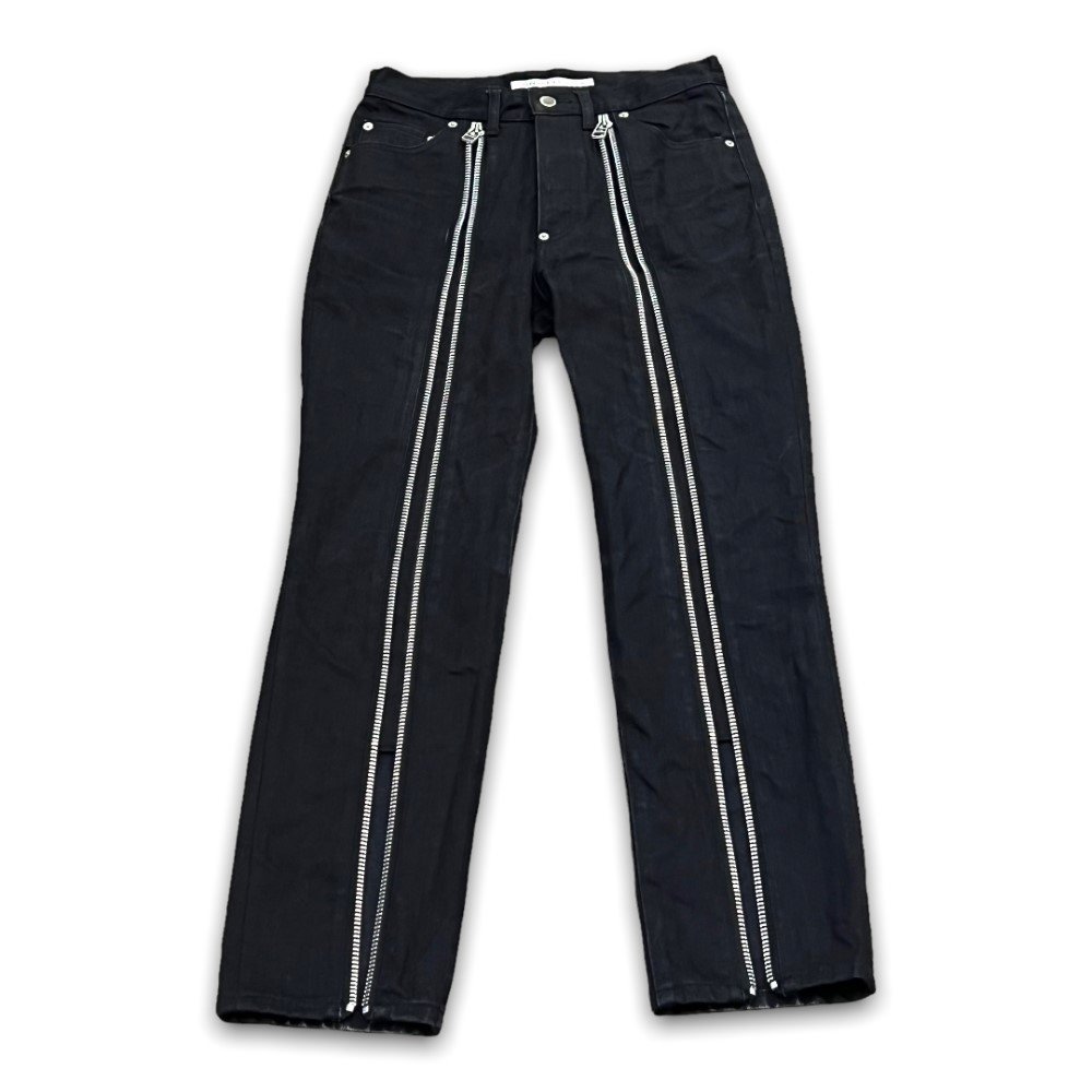 JOHN LAWRENCE SULLIVAN 20SS BLEACHED DENIM ZIPPED PANTS 2A008-0320