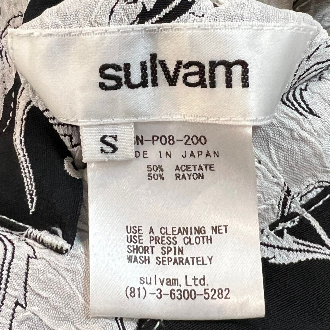 Sulvam 21SS Reversible side chapter pants Sサイズ ブラック ホワイト SN-P08-200 サルバム リバーシブルサイドチャプターパンツ 刺繍_画像6