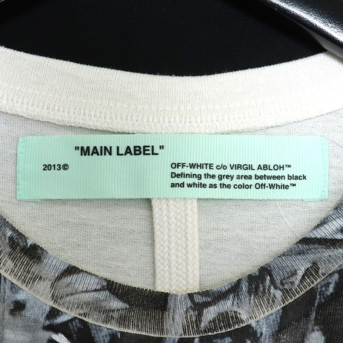 オフホワイト OFF-WHITE NEWSPAPER S/S SLIM TEE OMAA027R19185013 ホワイト Mサイズ ニュースペーパー 半袖カットソー Tシャツ スリム_画像3