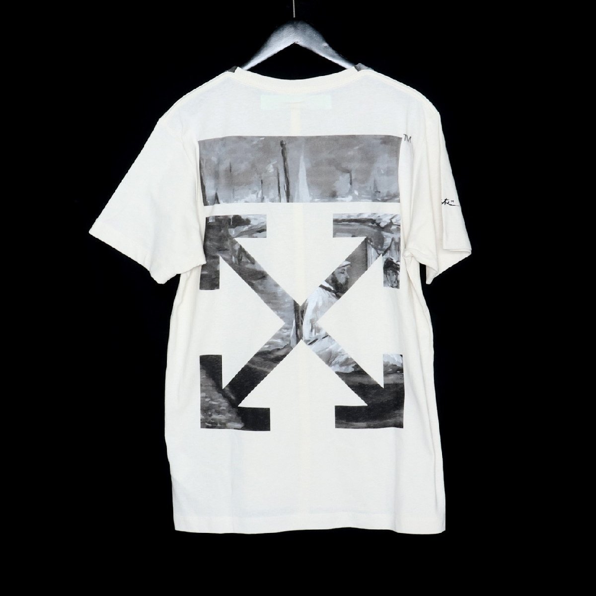 オフホワイト OFF-WHITE NEWSPAPER S/S SLIM TEE OMAA027R19185013 ホワイト Mサイズ ニュースペーパー 半袖カットソー Tシャツ スリム_画像2
