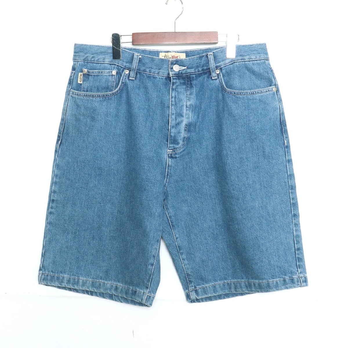 定価16500円 STUSSY Denim Big Ol Jean Shorts サイズ34 インディゴ ステューシー 14oz  ウォッシュドデニムジーンショーツ パンツ
