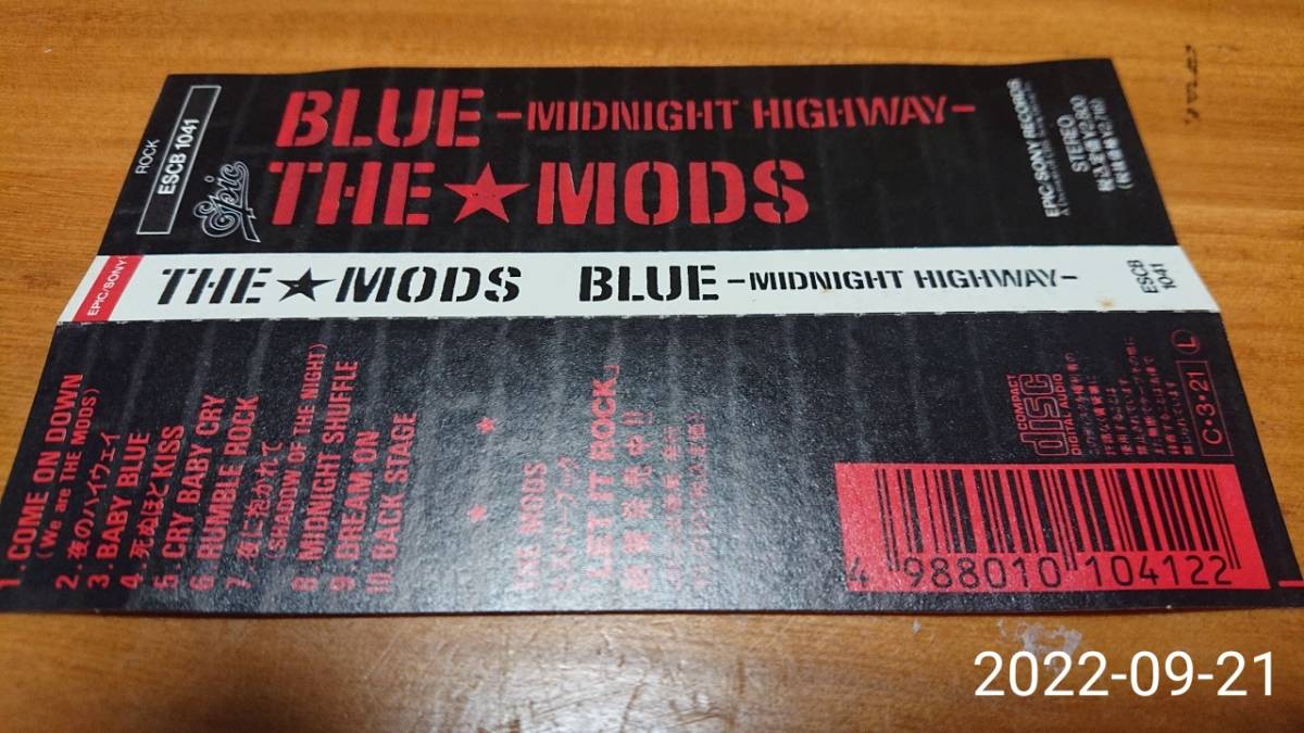 CD THE MODS BLUE Midnight Highway ESCB-1041 90年盤 ザ・モッズ 森山達也 苣木寛之 北里晃一 梶浦雅裕_画像6