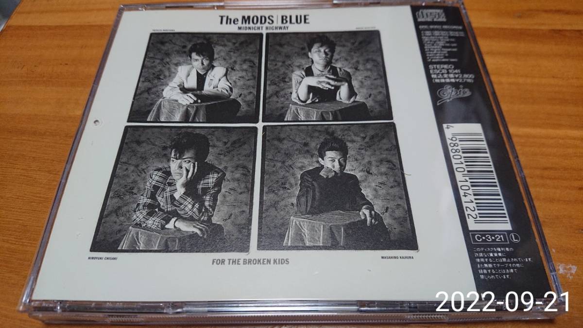 CD THE MODS BLUE Midnight Highway ESCB-1041 90年盤 ザ・モッズ 森山達也 苣木寛之 北里晃一 梶浦雅裕_画像8