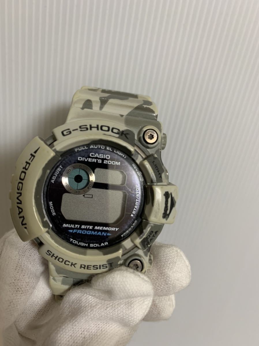 CASIO G-SHOCK FROGMAN GW-200CF/カシオ Gショック フロッグマン腕時計/カモフラ/ウォッチ/現在動作不動/USED/使用感/部品取り用/ジャンク_画像5