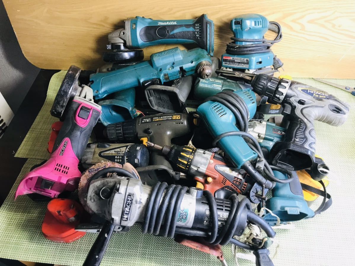 電動工具 マキタ 等 29点 松下 バッテリー 約29kg 動作未確認 ジャンク 高評価お得 マキタ工具まとめ売り まとめ売り
