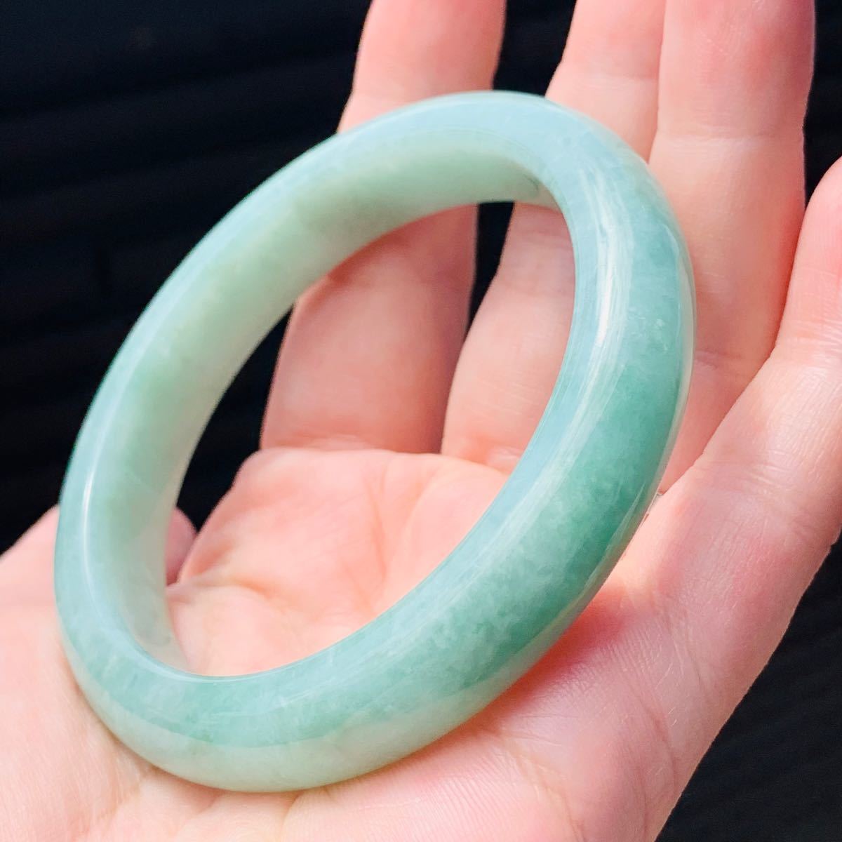 翡翠 ヒスイ腕輪 ミャンマーヒスイ バングル 内径55.7mm+ 果