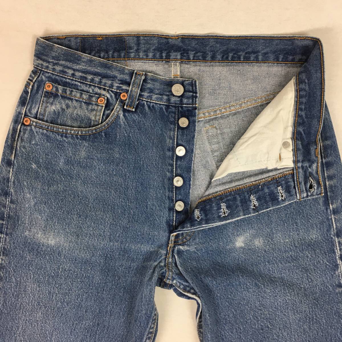 【80s】Levi's リーバイス 501xx 501-0000 米国製 89年 レギュラー デニム パンツ ジーンズ W33 L34 ナイロンフットボタン 刻印552_画像5