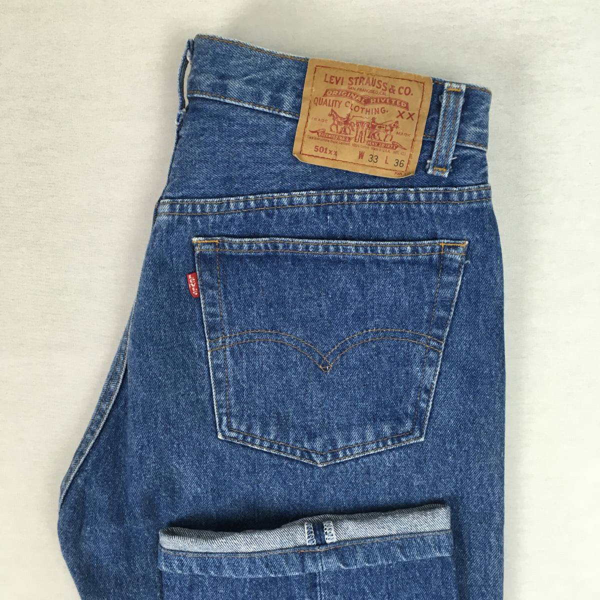 Levi's リーバイス 501XX 501-5900 米国製 91年 バレンシア工場 刻印555 レギュラー ストレート パンツ ジーンズ W33 L36 ボタンフライ_画像1