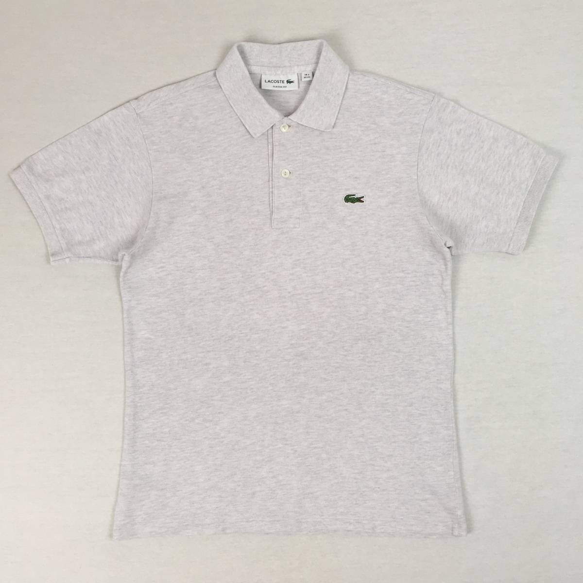 LACOSTE ラコステ ポロシャツ L1264A 鹿の子 サイズ2 グレー 日本製 半袖 シャツ