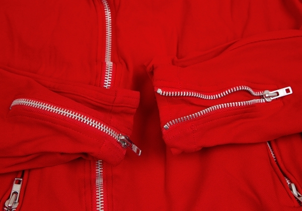 コムコム コムデギャルソンCOMME des GARCONS エステル製品染めライダースジャケット 赤S 【レディース】_画像8
