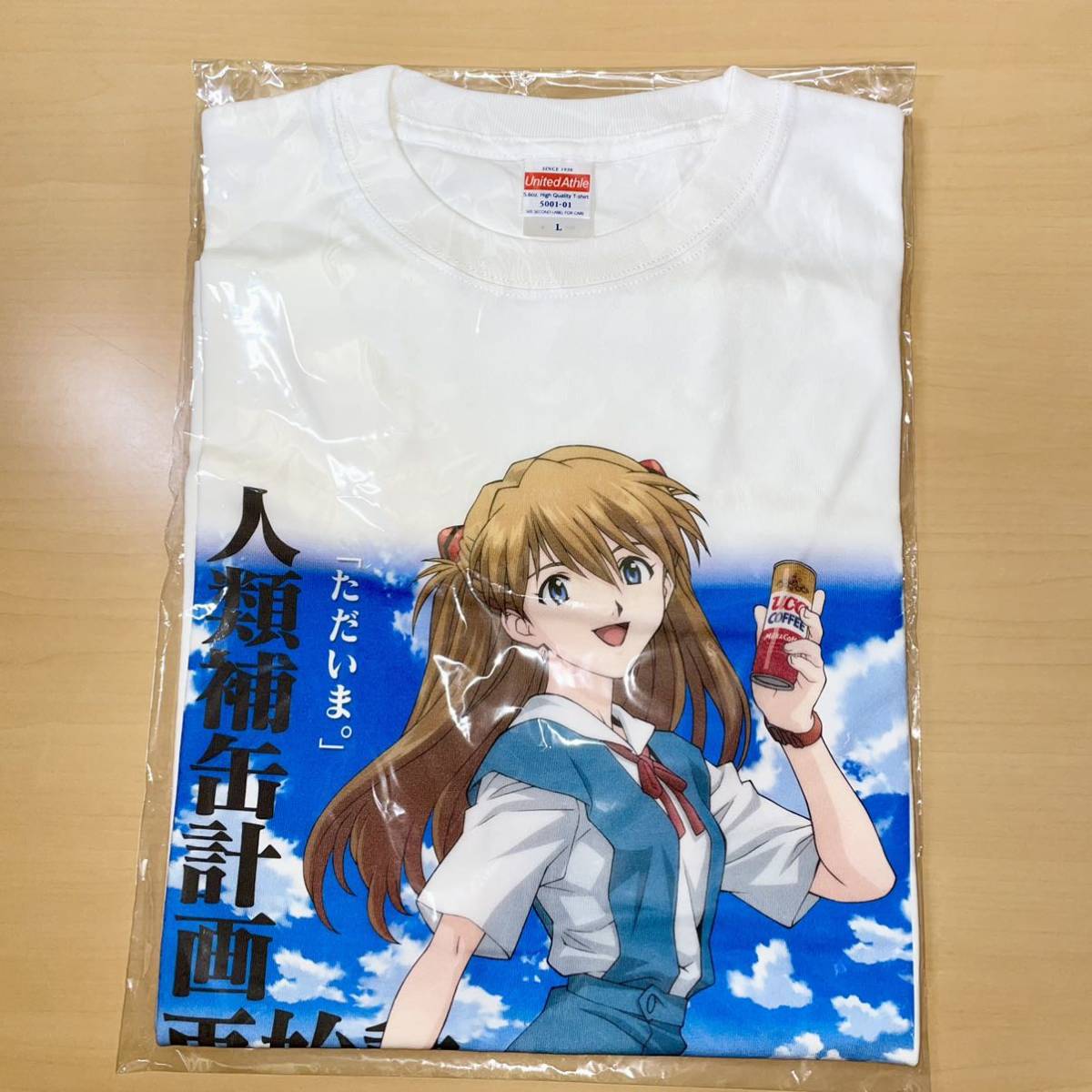 L サイズ アスカ 空  UCC MILK COFFEE EVANGELION Project Tシャツ