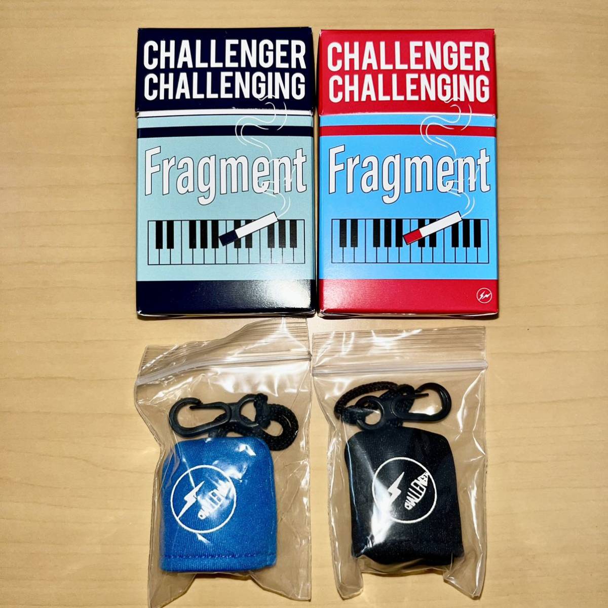 2色セット FRAGMENT CHALLENGER Wiper Cloth フラグメント チャレンジャー コラボ ワイパークロス 黒 青  テックワイパー スマホ レンズ拭き