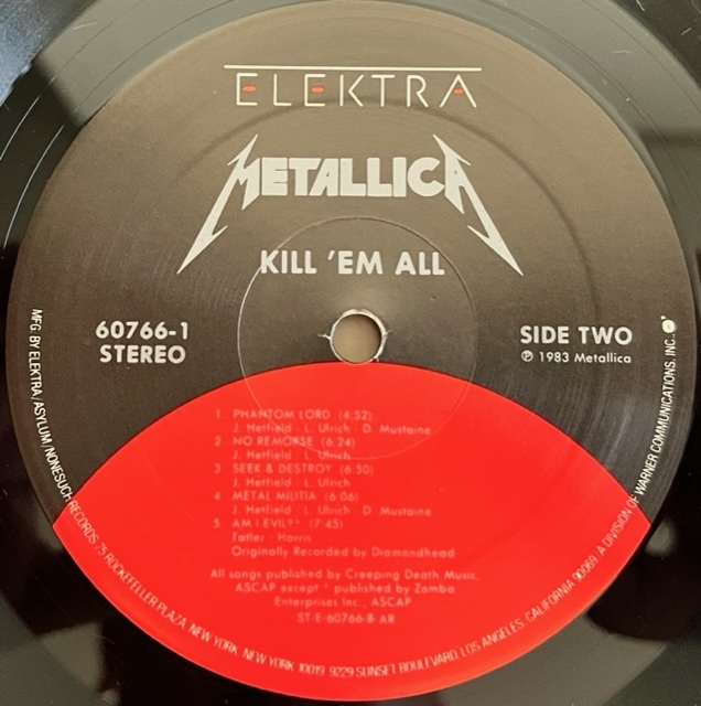 LP■HR/HM/METALLICA/KILL ’EM ALL/ELEKTRA 60766-1/US盤 88年 ALLIED 工場 PRESS MASTERDISK 刻印有 SHRINK 準美/メタリカ/METAL/メタル_画像5