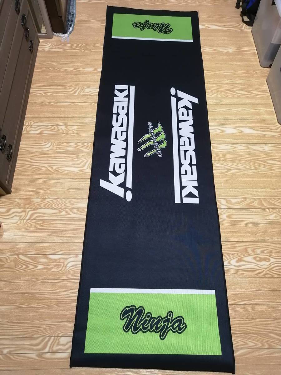 200cm60cm】 KAWASAKI カワサキ ガレージマット フロアマット 200cm60cm】 KAWASAKI カワサキ ガレージマット フロアマット