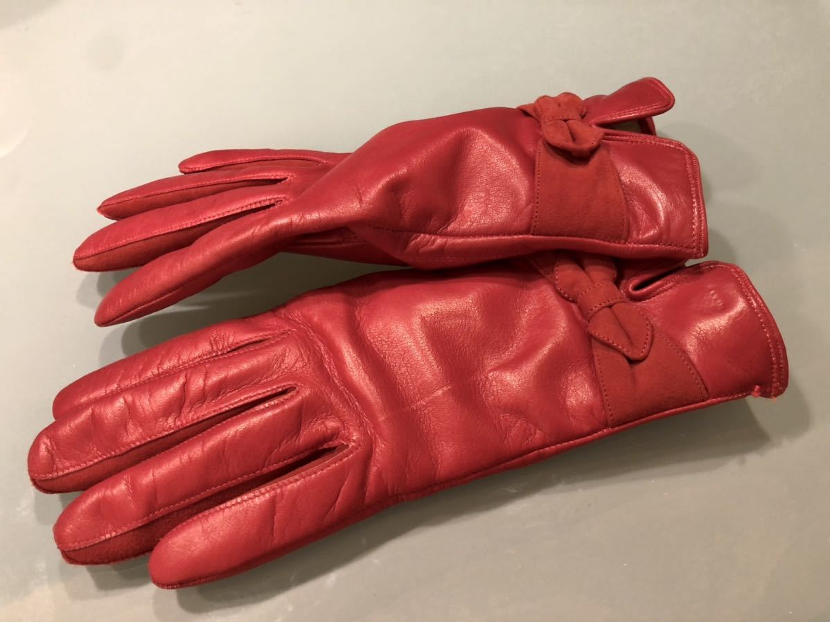 セルモネータグローブス Sermoneta gloves レザー ボルドー レディース ロンググローブ 手袋