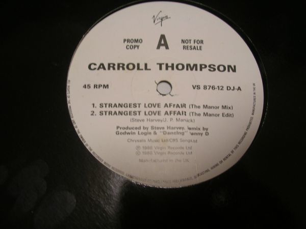 ●R&B UK SOUL 12inch●CARROLL THOMPSON / STRAGEST LOVE AFFAIR_画像1