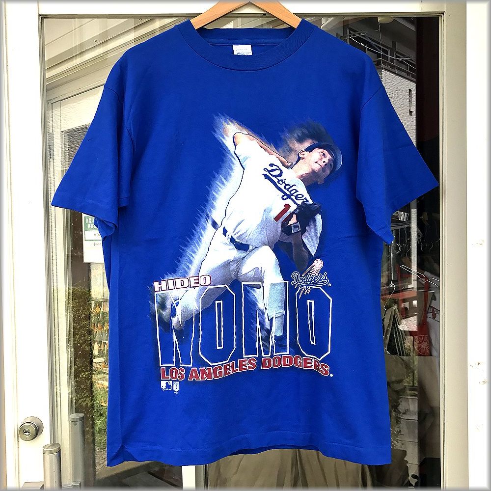90s USA製 ドジャース 野茂英雄 Tシャツ デッドストック size L SALEM 検 MLB ビンテージ 古着