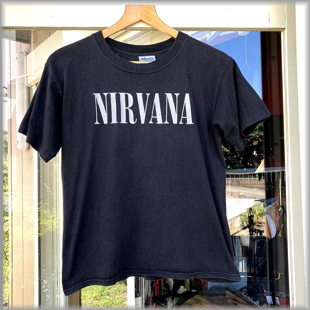 00s ニルヴァーナ NIRVANA Tシャツ ヘビーウエイト size キッズL 14-16 ブラック 検 ロックT カートコバーン ビンテージ  90s 古着