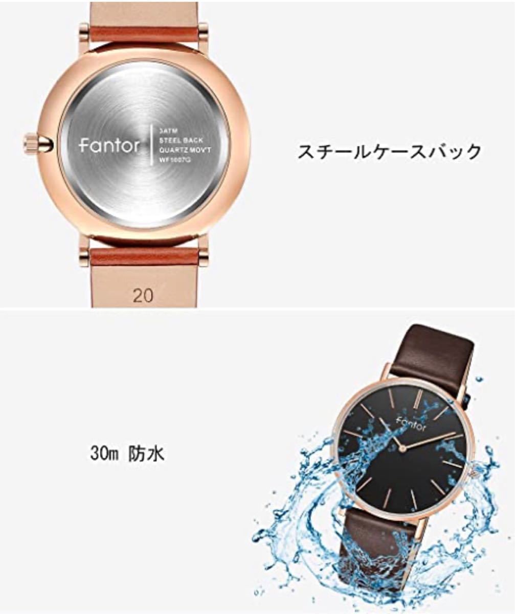 【腕時計】シンプル 日本製ムーブメント 極薄 40mm文字盤 本革バンド