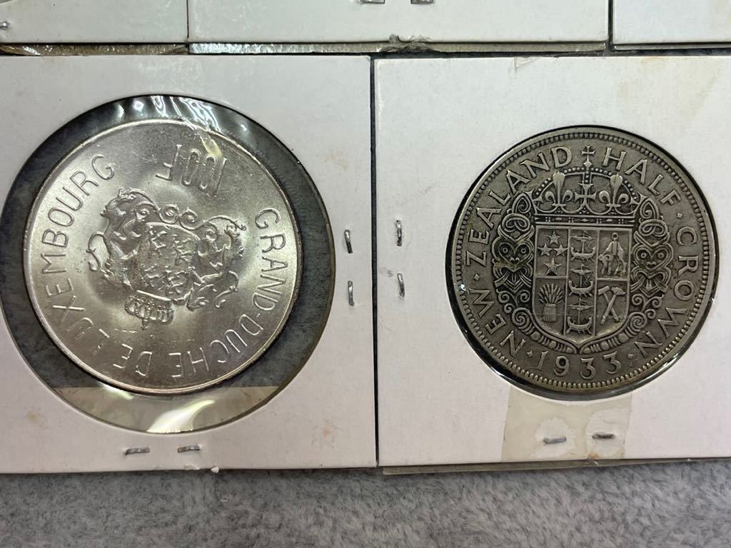 【K-1493】外国古銭 ルクセンブルク 1963年 100フラン銀貨 他 コインホルダー入り 計5枚_画像8