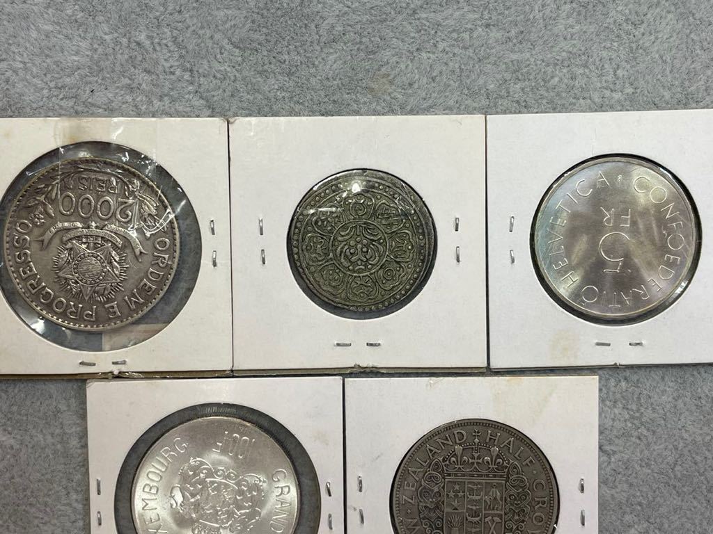 【K-1493】外国古銭 ルクセンブルク 1963年 100フラン銀貨 他 コインホルダー入り 計5枚_画像9