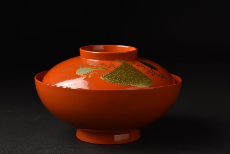 蔵c8142】朱塗 貝尽文 蒔絵 吸物椀 汁椀 十客 懐石道具 ...