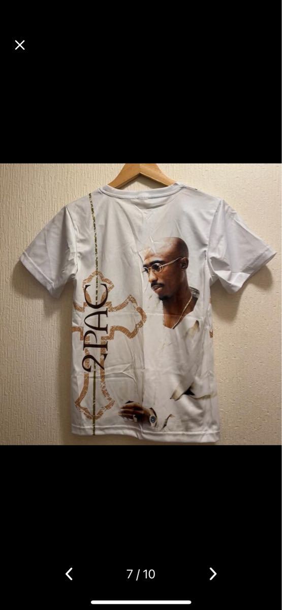 新品★ホワイト★2PAC★ヒップホップTシャツ★ユニセックス★M ★最終値下げ他フリマでもセール中★現品限り★近日削除