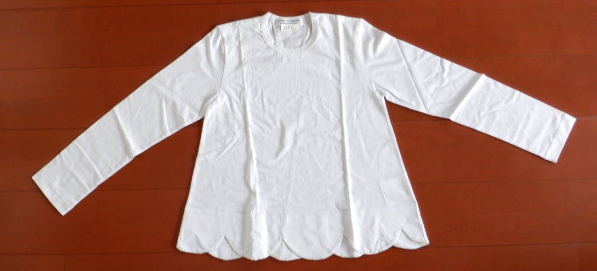 1 未使用 コムデギャルソン 長袖Tシャツ 白 裾デザイン トップス