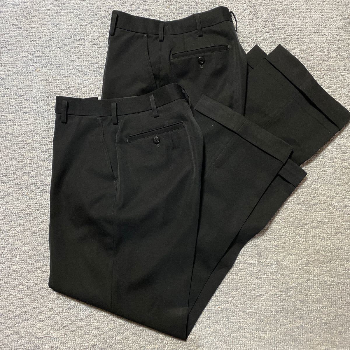 標準型学生服ズボン 裾ダブル ウエスト70 2本セットにして
