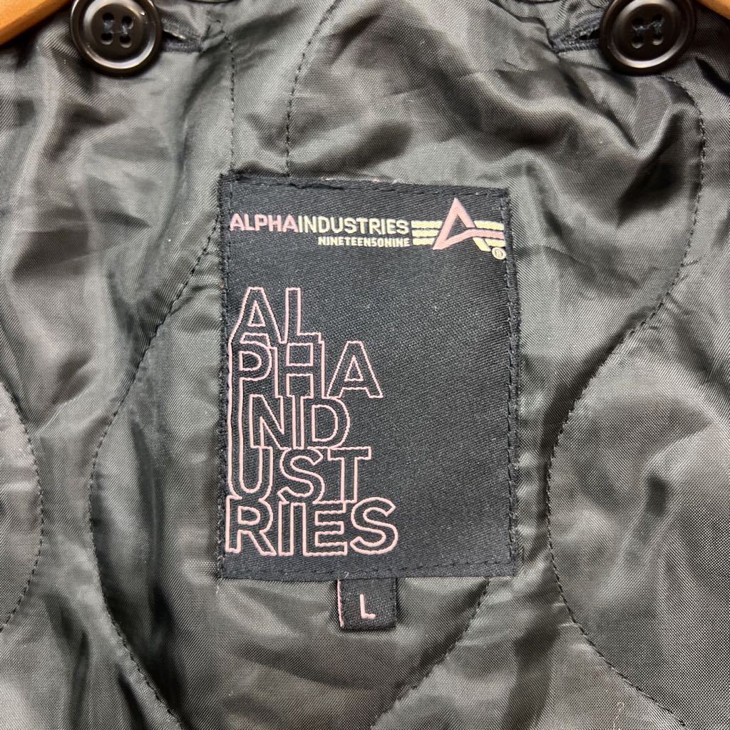 アルファ ★ Alpha Industries レディース モッズコート ナイロン 防寒 ジャケット ライナー付 ブラック L ミリタリー 大人アウター■AE207_画像6