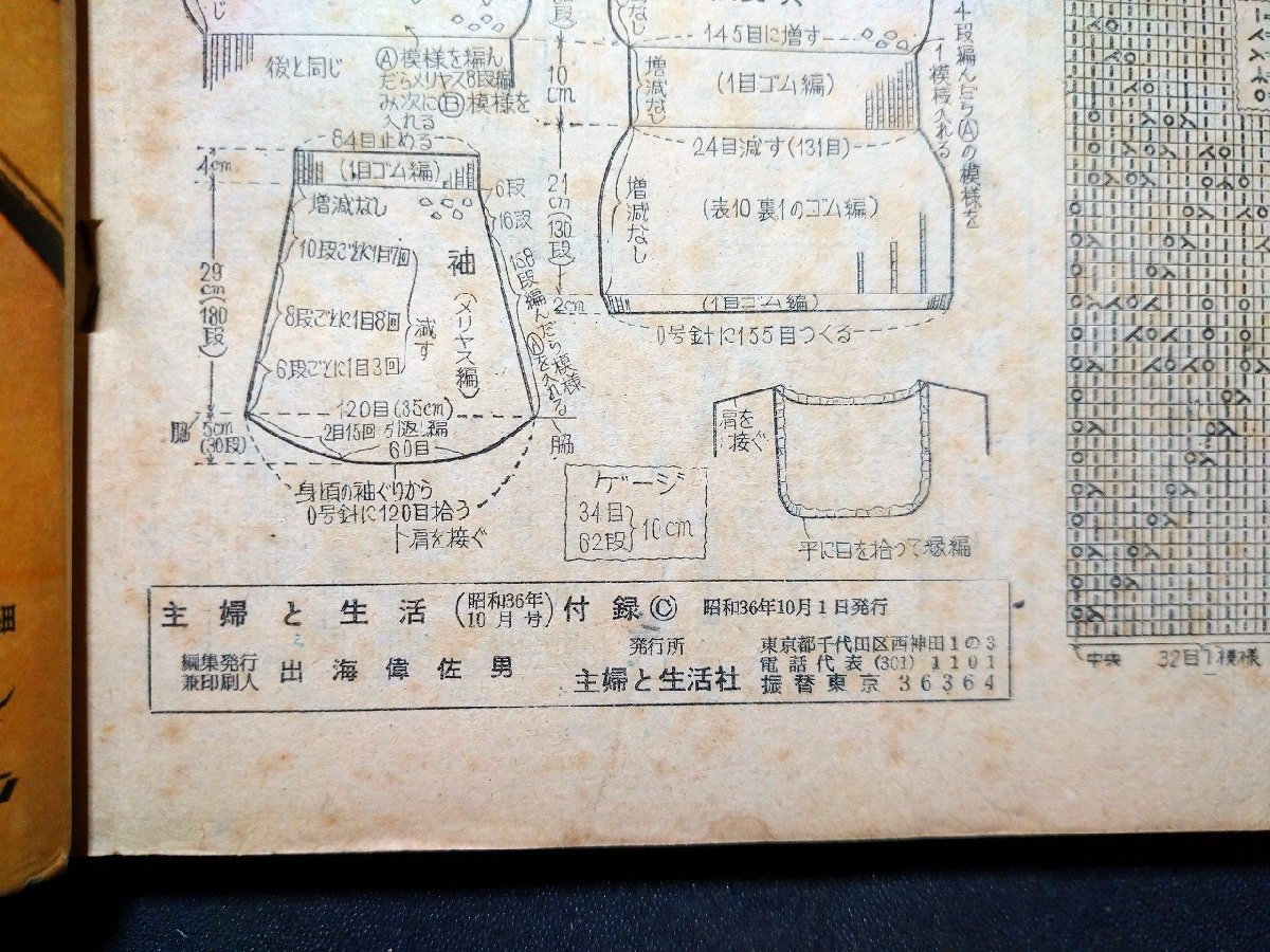 ｆ#　’61-62　秋冬のあみもの　主婦と生活昭和36年10月号付録　主婦と生活社　編み物　/ｄ04_画像4